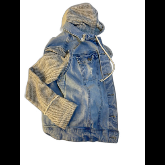 Jean Jacket Mismo Supply, hooded stressed, Small - Picture 5 of 10
